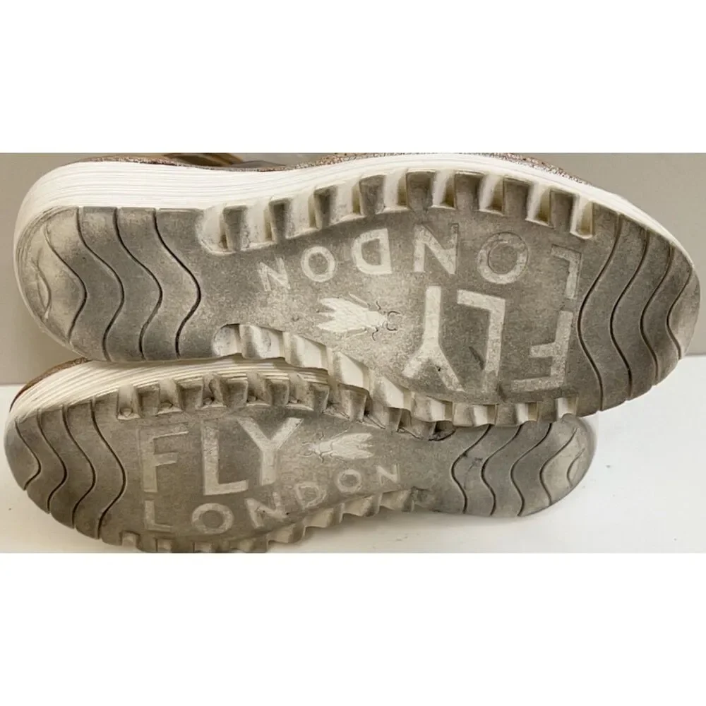 Fly London Yake Perforated Wedge Sandals. Size EU40.